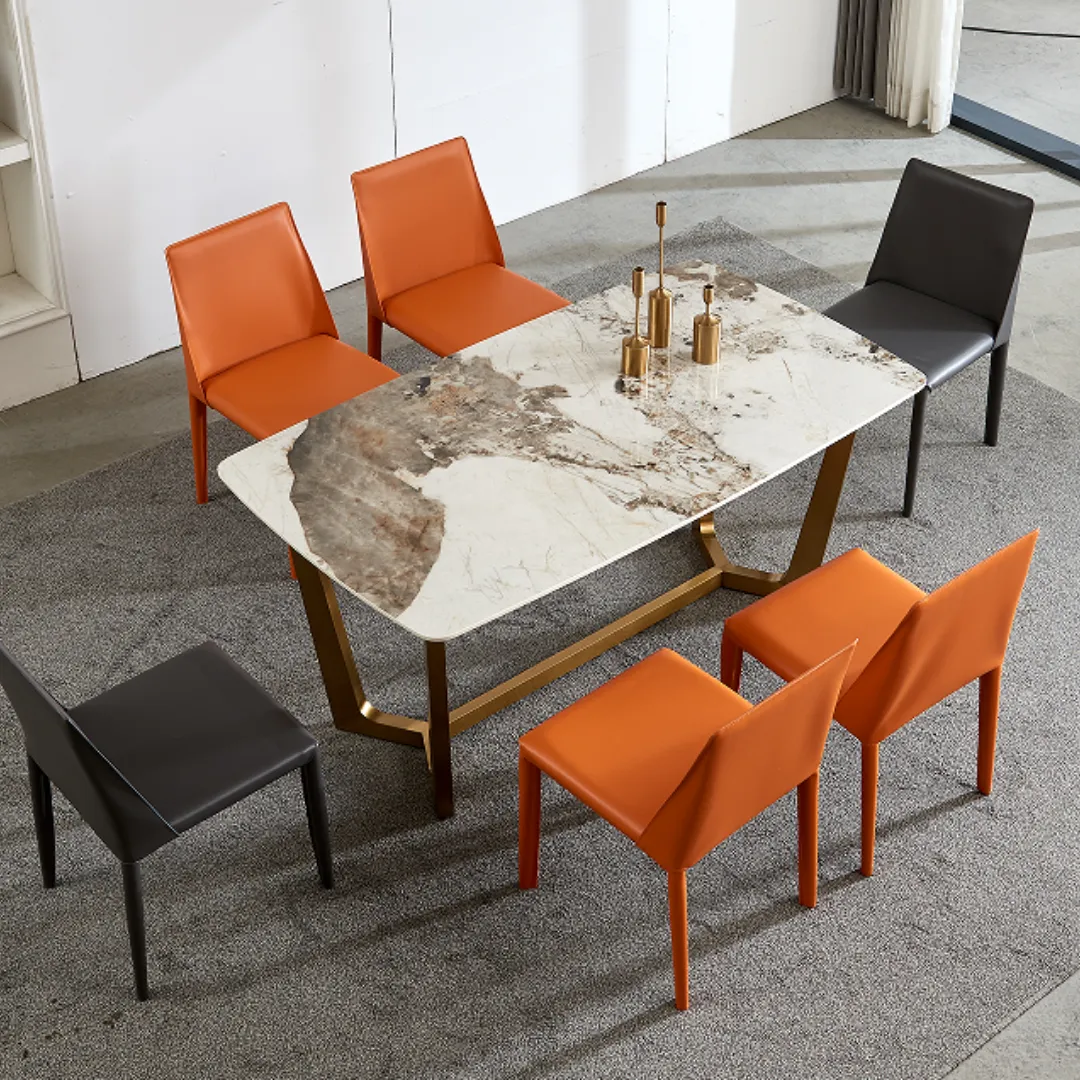 SYCZ-011 GOLD LARGE V DINING TABLE