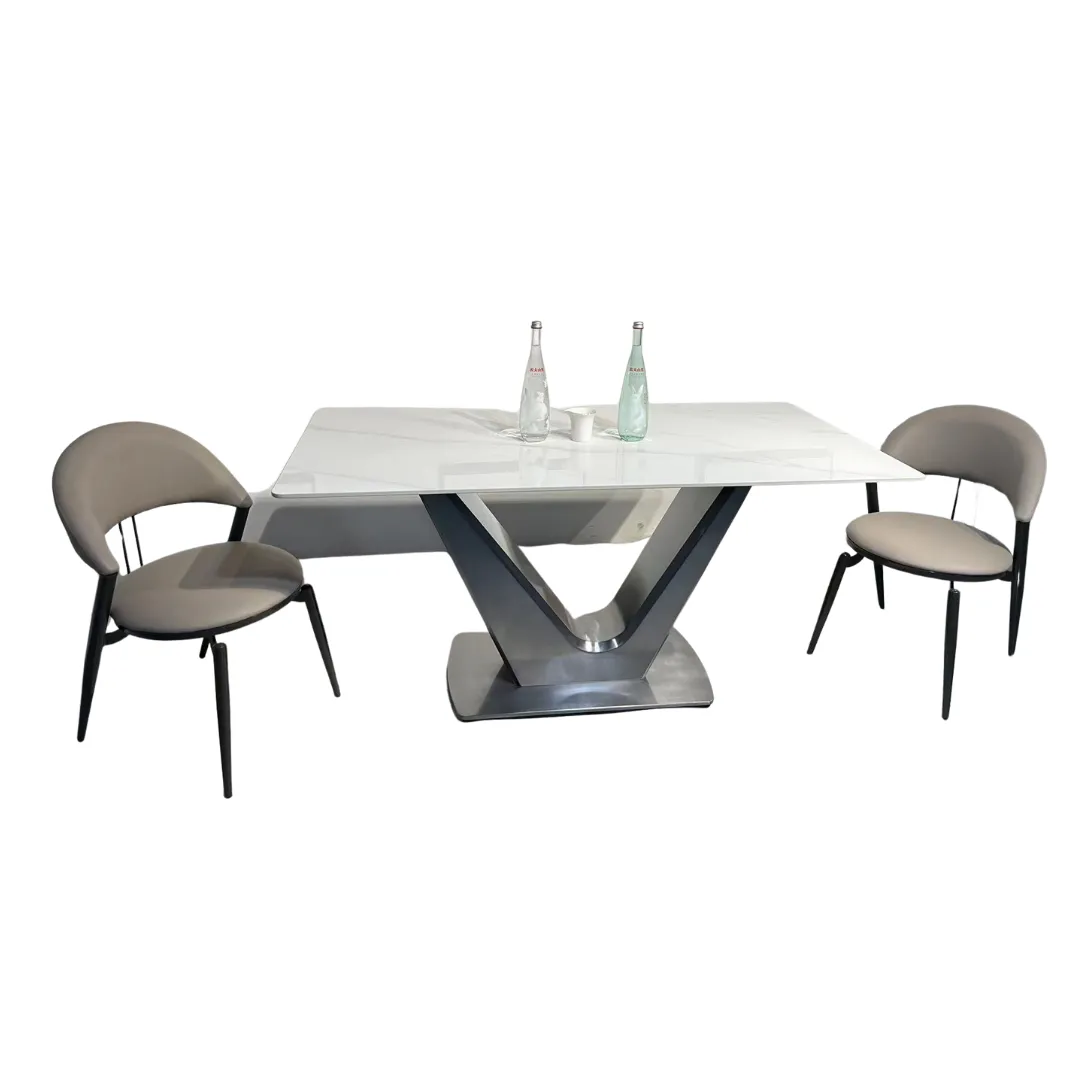 LARGE V-SHAPED LEG DINING TABLE